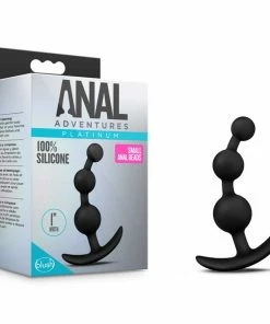 Anal Adventures Platinum Small Anal Beads Black By Blush Novelties