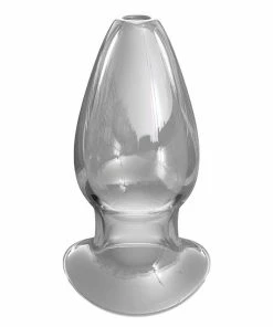 Pipedream Products Anal Sex Toys Anal Fantasy Elite Mega Anal Gaper Clear Glass Open Tunnel Butt Plug