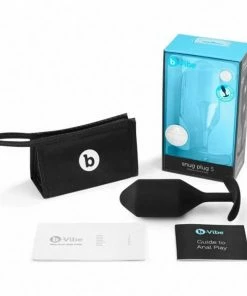 B-Vibe Snug Plug Silicone Weighted Black Butt Plug