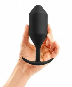 B-Vibe Snug Plug Silicone Weighted Black Butt Plug