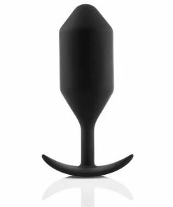 B-Vibe Snug Plug Silicone Weighted Black Butt Plug