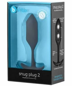 B-Vibe Snug Plug Silicone Weighted Black Butt Plug