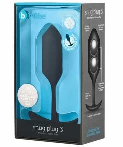 B-Vibe Snug Plug Silicone Weighted Black Butt Plug