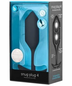 B-Vibe Snug Plug Silicone Weighted Black Butt Plug