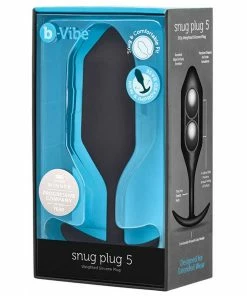 B-Vibe Snug Plug Silicone Weighted Black Butt Plug