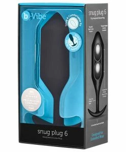 B-Vibe Snug Plug Silicone Weighted Black Butt Plug