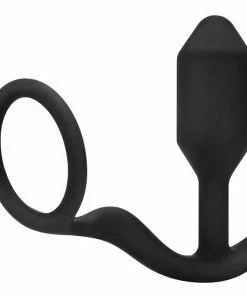Cock Rings B-Vibe Snug & Tug 128 Gram Weighted Butt Plug Cock Ring