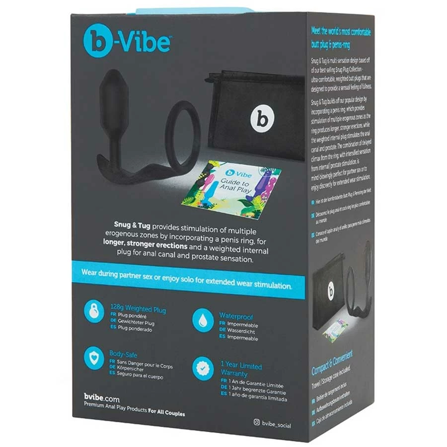 Cock Rings B-Vibe Snug & Tug 128 Gram Weighted Butt Plug Cock Ring 10 Cock Rings B-Vibe Snug & Tug 128 Gram Weighted Butt Plug Cock Ring