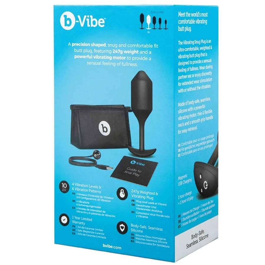 B-Vibe Vibrating & Weighted Snug Plug Black XL 9 B-Vibe Vibrating & Weighted Snug Plug Black XL
