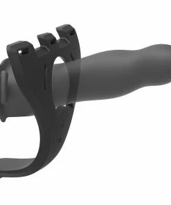 Doc Johnson Be Naughty Vibrating Hollow Silicone Strap On Penis Extension Set Black