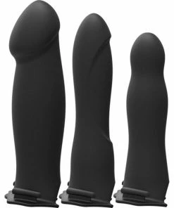 Doc Johnson Sheaths & Sleeves Be Ready Hollow Silicone Strap On Penis Extension Set Black