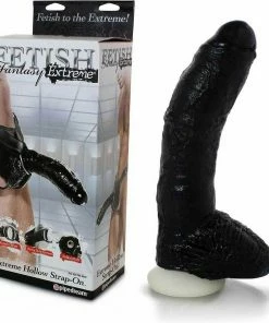 Pipedream Products Black Extreme Penis Sleeve Extension 10 Inch Hollow Strap On Sheath