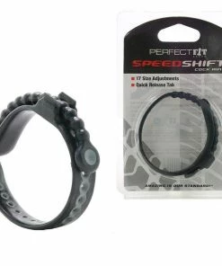 Black Speed Shift Fully Adjustable Silicone Cock Ring By Perfect Fit Cock Rings