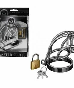 Captus 4 Inch Stainless Steel Locking Chastity Cage By Master Series Male Chastity And Cock Cages