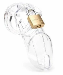 Male Chastity And Cock Cages CB-6000 3.25 Inch Clear Chastity Cock Cage Kit By CB-X
