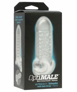Clear Ultraskin Extra Thick Dick Penis Extender With Ball Strap (6 Inch Penis Extension) By Optimale