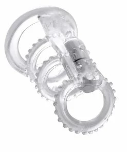 Pipedream Products Sheaths & Sleeves Clear Vibrating Cock Cage With Micro Bullet By Fantasy X-tensions