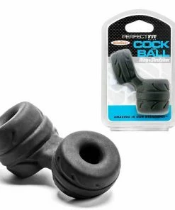 Cock Ring & Ball Stretcher Black Penis Enhancer By Perfect Fit Brand