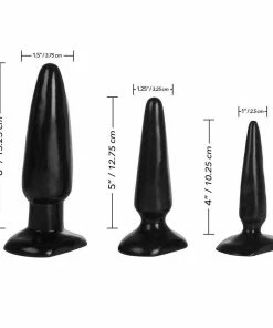 Colt Anal Trainer Kit | Set Of 3 Black Butt Plugs For Men Anal Sex Toys
