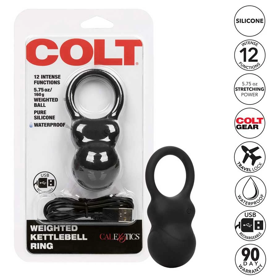 Colt Weighted Kettlebell Vibrating Cock Ring | 5.75 Oz Heavy Stretching Device 10 Colt Weighted Kettlebell Vibrating Cock Ring | 5.75 Oz Heavy Stretching Device