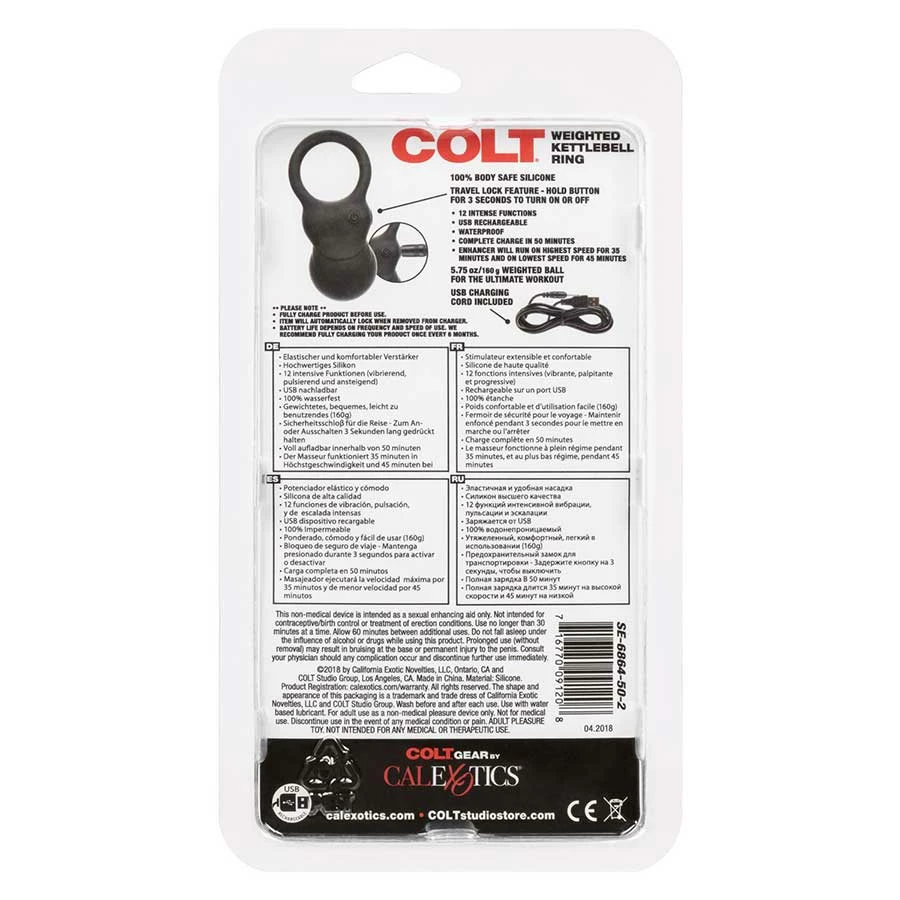 Colt Weighted Kettlebell Vibrating Cock Ring | 5.75 Oz Heavy Stretching Device 9 Colt Weighted Kettlebell Vibrating Cock Ring | 5.75 Oz Heavy Stretching Device