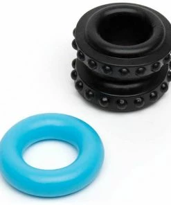 Sir Richard's Control Pro Performance Beginners Dual Cock Ring Set By Sir Richards Black And Blue Cock Rings