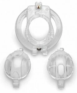 Master Series Customizable Locking 3.5 Inch Adjustable Clear Chastity Cage