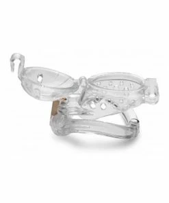 Master Series Customizable Locking 3.5 Inch Adjustable Clear Chastity Cage