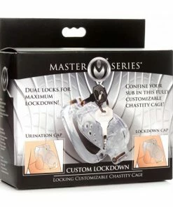 Master Series Customizable Locking 3.5 Inch Adjustable Clear Chastity Cage