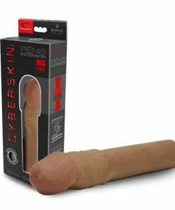Topco Cyberskin Penis Extension Sleeve 3 Inch Transformer XL Thick Brown Sheath