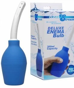 Clean Stream Deluxe Anal Douche And Enema 300 Ml Blue And White Bulb By CleanStream