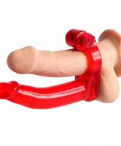 NassToys Cock Rings Double Penetrator Vibrating Cock Ring Red By Nass Toys