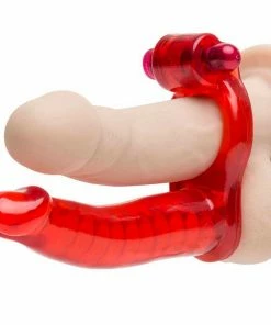 NassToys Cock Rings Double Penetrator Vibrating Cock Ring Red By Nass Toys