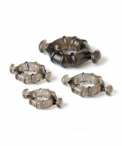 Lynk Pleasure Products Easy Grip Cock Ring Set With Pull Tabs, Smoke By Lynk Pleasure Cock Rings