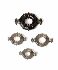 Lynk Pleasure Products Easy Grip Cock Ring Set With Pull Tabs, Smoke By Lynk Pleasure Cock Rings