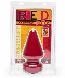 Doc Johnson Extra Large Red Boy Challenge 9.5 Inch Butt Plug For Men Anal Sex Toys