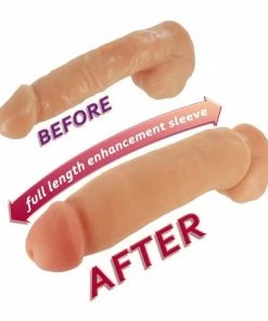 SexFlesh Fat Jack Penis Extension Sleeve 8.75 Inch Tan Cock Sheath