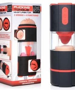 SexFlesh Male Masturbators & Strokers Flicking Tongue Oral Sex Masturbator & Multispeed Vibrator By LoveBotz