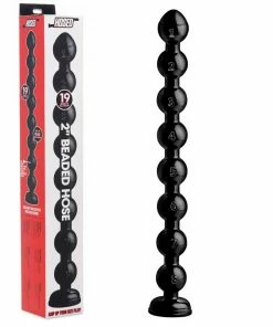 Master Series Hosed 19 Inch Black Beaded Thick Anal Snake Anal Sex Toys