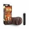Male Masturbators & Strokers Hot Chocolate Alexis Black Vibrating Pocket Pussy By Blush Novelties