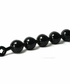 Master Series Anal Sex Toys Huge Black Anal Beads With Safety Loop | Massive 67 Mm Balls