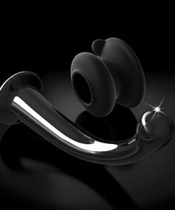 Icicles No. 87 Black Glass Suction Cup Dildo By Pipedream Products