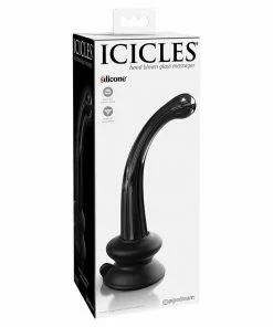 Icicles No. 87 Black Glass Suction Cup Dildo By Pipedream Products