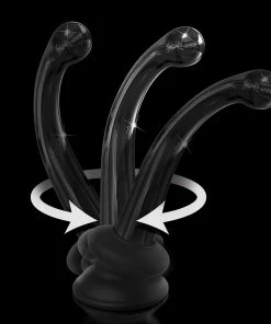 Icicles No. 87 Black Glass Suction Cup Dildo By Pipedream Products