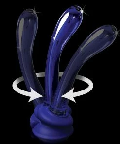 Prostate Massagers Icicles No. 89 Blue Glass Anal Dildo With Suction Cup By Pipedream Products