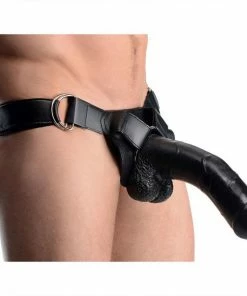 Master Series Infiltrator 2 Large 10 Inch Hollow Strap On Penis Extension W/ Harness Black