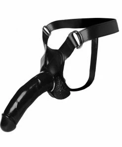Master Series Infiltrator 2 Large 10 Inch Hollow Strap On Penis Extension W/ Harness Black