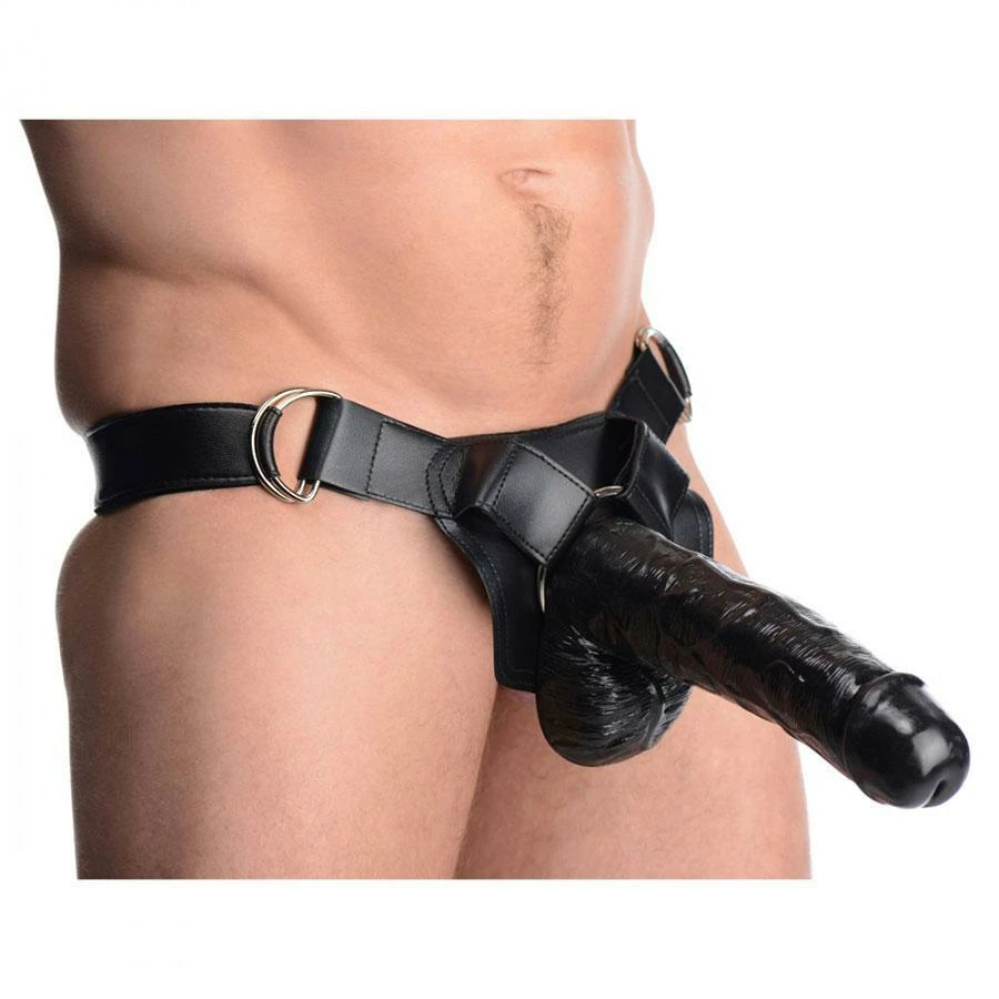 Master Series Infiltrator Large 10 Inch Hollow Strap On Penis Extension W/ Harness Black Sheaths & Sleeves 3 Master Series Infiltrator Large 10 Inch Hollow Strap On Penis Extension W/ Harness Black Sheaths & Sleeves