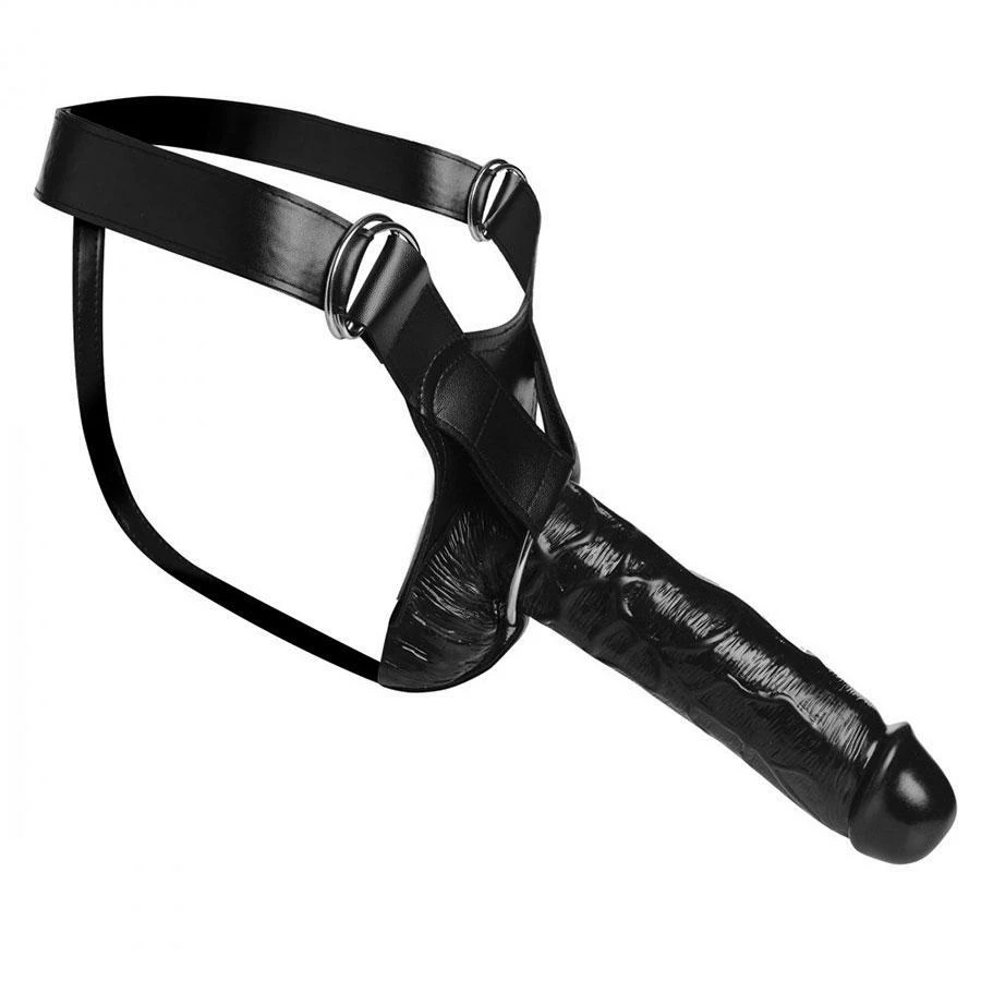 Master Series Infiltrator Large 10 Inch Hollow Strap On Penis Extension W/ Harness Black Sheaths & Sleeves 4 Master Series Infiltrator Large 10 Inch Hollow Strap On Penis Extension W/ Harness Black Sheaths & Sleeves