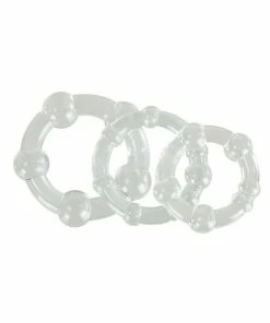 Cal Exotics Island Penis Rings Clear Stamina Building Cock Ring 3 Pack Cock Rings